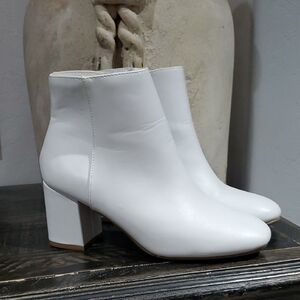 White Ankle Boots Chunky Retro Disco Club Rave Furry Fairy Girlie Gogo Y2k Glow